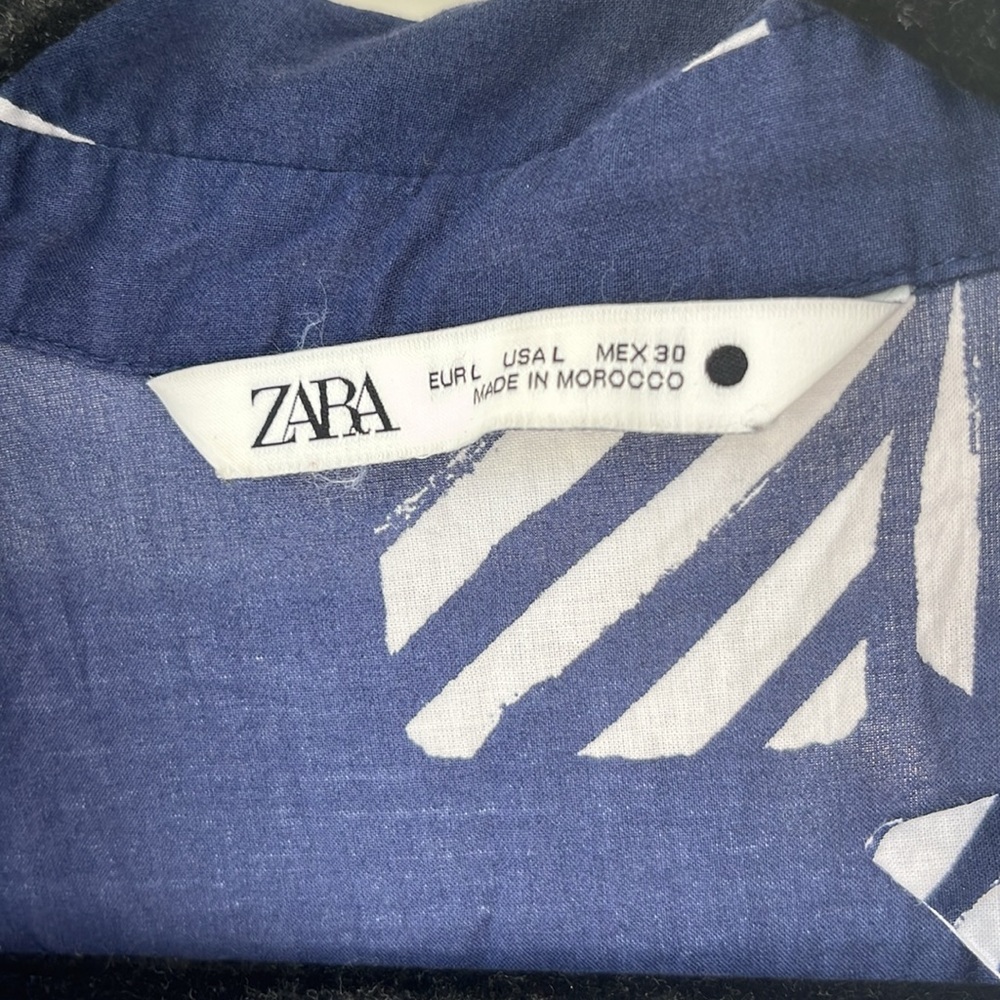 Zara Geometric Lightweight Shirt Midi Dress - Picture 5 of 9